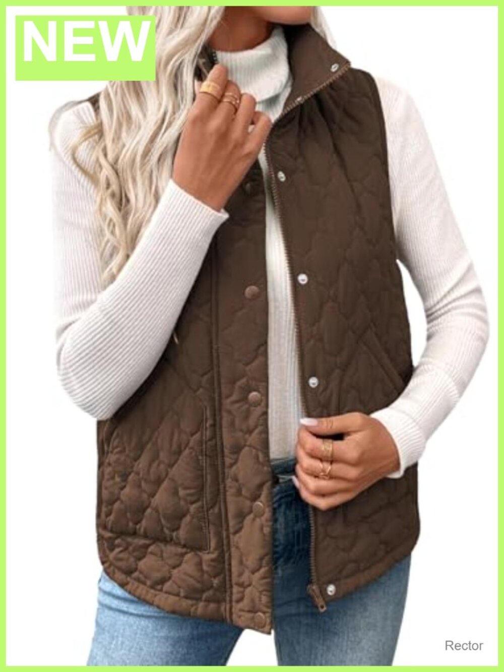 Women's Lightweight Quilted Puffer Vest Sleeveless Zip Up Outerwear